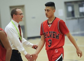 Wowie Untulan of North Delta’s Delview Raiders begins his college basketball career next season at Surrey’s Kwantlen Polytechnic, where his former high school coach, Vlad Nikic, will become his new university coach. (PNG file photo)
