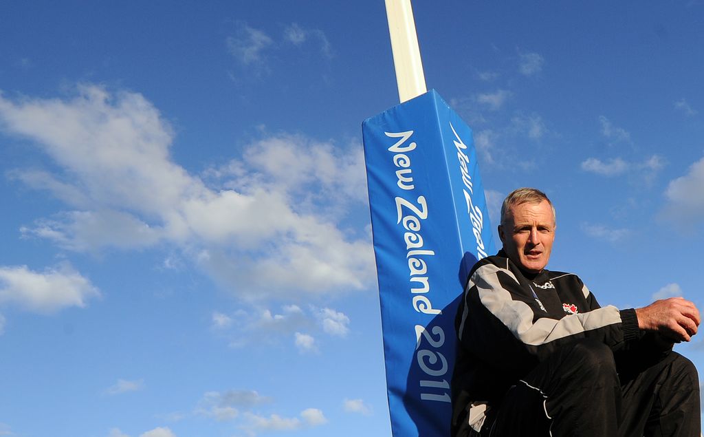 Canada's rugby union national team head coach Kieran Crowley poses after announcing the team members selected for the game against France as part of the 2011 Rugby World Cup in New Zealand, in Napier on September 16, 2011. AFP PHOTO / FRANCK FIFE (Photo credit should read FRANCK FIFE/AFP/Getty Images)