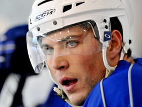 Canucks Taylor Pyatt  takes a break  during 2008 training camp in Whistler. SAM LEUNG / THE PROVINCE