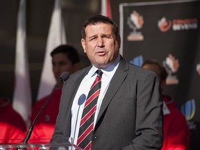 Graham Brown speaks at the Canada Sevens announcement in February, 2015.