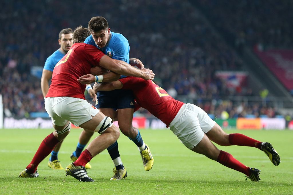 during the 2015 Rugby World Cup Pool D match between France and Italy at Twickenham Stadium on September 19, 2015 in London, United Kingdom.