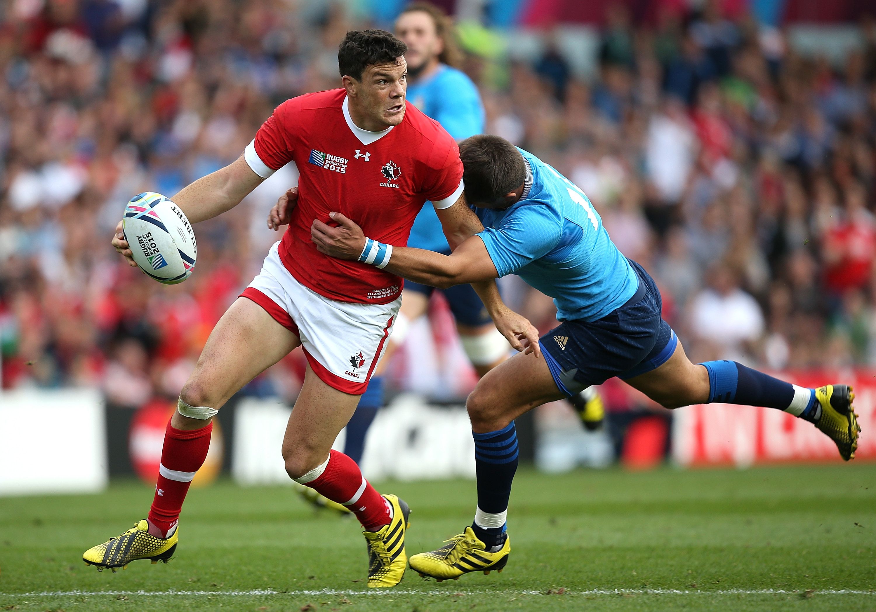 X during the 2015 Rugby World Cup Pool D match between Italy and Canada at Elland Road on September 26, 2015 in Leeds, United Kingdom.