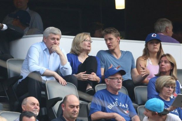 Hmmm. When Stephen Harper attends a Jays game, as he did Monday, the Jays lose. This doesn't look good for the PM hopeful.