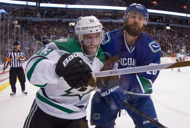 Chris Higgins, here last year playing the Dallas Stars, injured his right foot on Monday night vs. San Jose. THE CANADIAN PRESS/Darryl Dyck