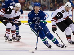 Young Canuck Jared McCann made a big impression in his game against Arizona at Rogers Arena this week. (Darryl Dyck, CP files)