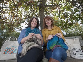Amanda Milne (left) and Fiona McLean will host the fourth annual Knit City at the PNE Forum Oct. 2 to 4. The first event drew 1,000 people, and triple that number are expected this year. (Arlen Redekop, PNG)