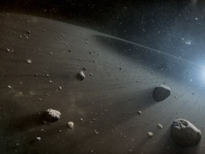 Illustration of an asteroid belt around a star. CREDIT: NASA/JPL-Caltech