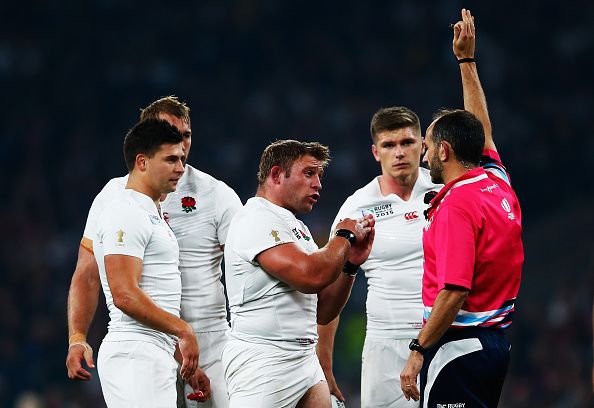 during the 2015 Rugby World Cup Pool A match between England and Australia at Twickenham Stadium on October 3, 2015 in London, United Kingdom.