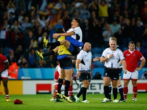 Jubliation and desolation.  (Photo by Stu Forster/Getty Images)