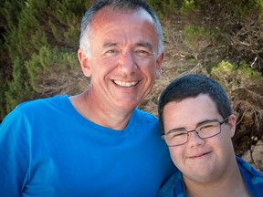 Stephen Thomas (right) and father David.