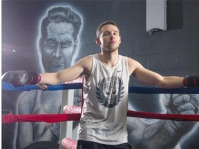 Ben Falconer fought to a draw against Rhett Gibbons Thursday at the Night of Fights at the Italian Cultural Centre. (Province Files.)