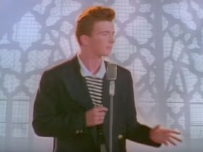 Rick Astley in "Never Gonna Give You Up".