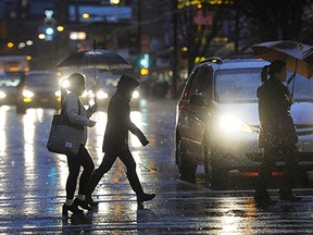 Dark and wet streets in Vancouver last year