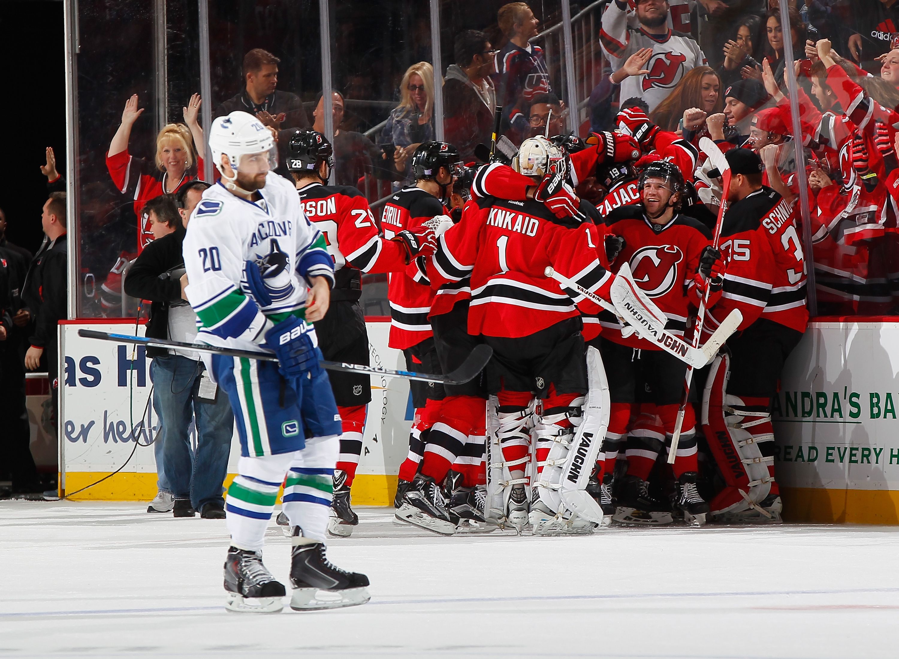 Vancouver Canucks V New Jersey Devils by Andy Marlin