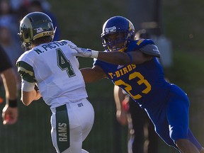 UBC’s Dominique Termansen, a North Vancouver-Carson Graham grad, has made the transition from wide receiver in high school to defensive back with the ‘Birds. (Richard Lam, UBC athletics)