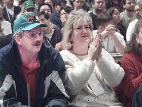 That's Carl and Caroline Reeves, parents of Big Country, taking in the Grizzlies' home opener against Minnesota.