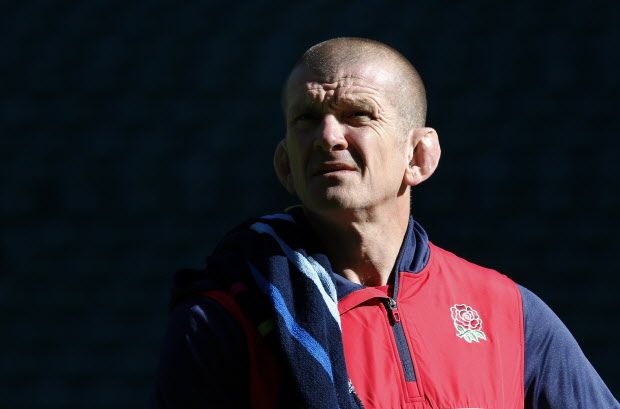 FILE - In this Friday, Sept. 25, 2015 file photo, England's forwards coach Graham Rowntree looks at the players during a training session at Twickenham Stadium, London. Englands overhaul of its coaching set-up after a poor performance at the Rugby World Cup gathered pace on Monday, Dec. 14 with the departures of Mike Catt, Andy Farrell and Graham Rowntree from their positions as assistant coaches. Stuart Lancaster, who was Englands head coach at the World Cup, was fired last month just a year into his six-year deal, and replaced by Eddie Jones.  (AP Photo/Christophe Ena, file)