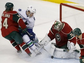 The Canucks were second best too often on Tuesday night against the Wild. (AP Photo/Ann Heisenfelt)