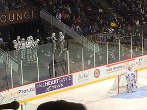 Vancouver Giants goalie Ryan Kubic had some back-up on Star Wars Night at the Pacific Coliseum.