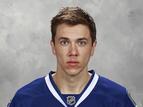 Ashton Sautner of the Vancouver Canucks poses for his official headshot for the 2015-2016 season on September 17, 2015 at Rogers Arena in Vancouver, British Columbia, Canada.  (Photo by Jeff Vinnick/NHLI via Getty Images)