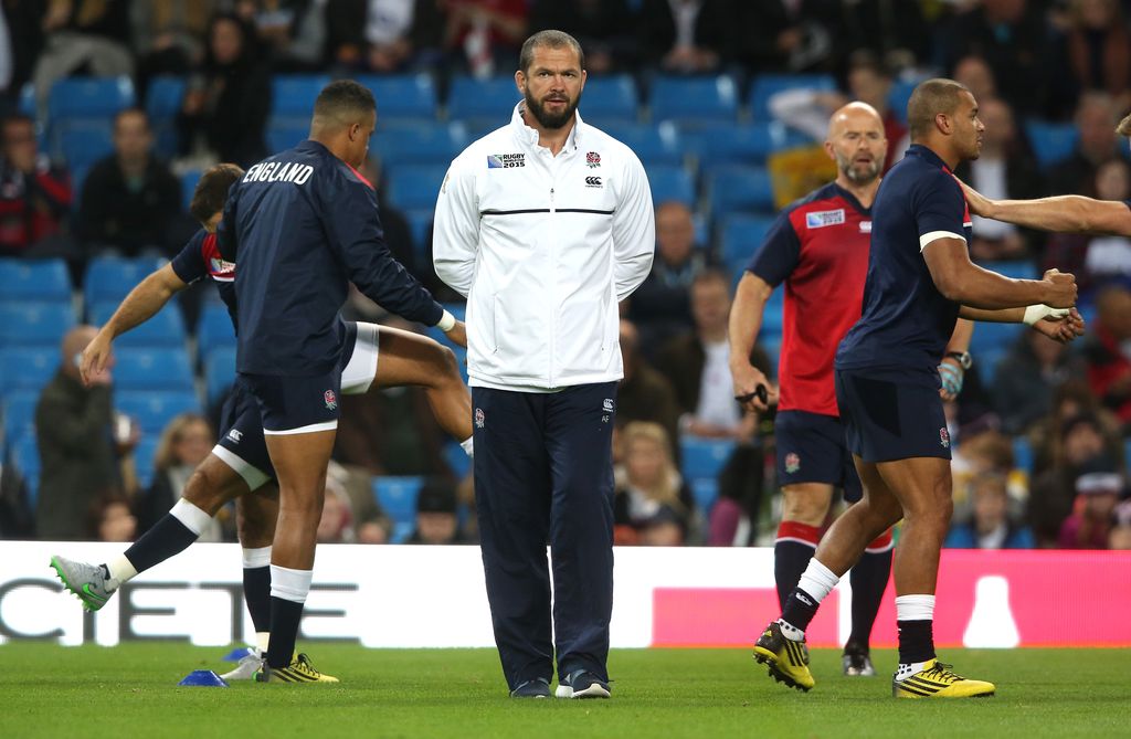 during the 2015 Rugby World Cup Pool A match between England and Uruguay at Manchester City Stadium on October 10, 2015 in Manchester, United Kingdom.