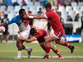 Virimi Vakatawa and France beat Fiji but they did beat Canada (who did beat New Zealand), a reminder how you can be so close and so far in rugby sevens. (GIANLUIGI GUERCIA/AFP/Getty Images)