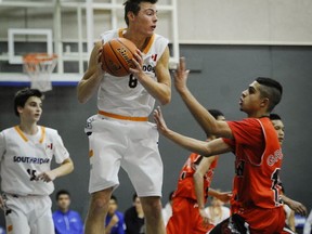 Southridge Storm forward Hunter Hughes was a level above his competition in the 2015 Tsumura Basketball Invitational final at the Langley Events Centre on Saturday. (PNG photo)