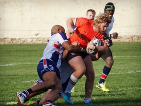 Surrey Beavers player Jamie Kelly vs USA Hawks in October