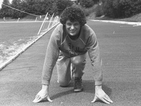 Terry Fox got in his workouts for the Clan's JV basketball team on the same track SFU athletes continue to use to this day. (SFU athletics photo)