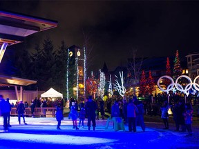 The outdoor skating rink at Whistler Olympic Plaza.