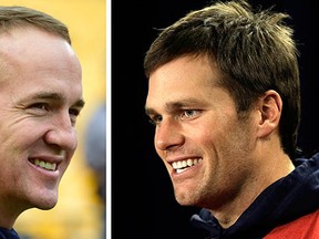Old school: Peyton Manning and Tom Brady meet in the AFC Championship game in a rivalry that has helped define this generation of NFL football. (AP files)