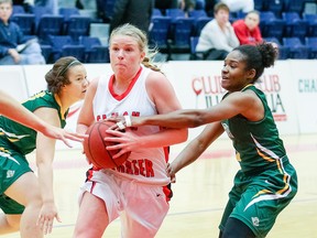 Simon Fraser Clan point guard Ellen Kett, a native of Australia, has had a breakthrough junior season atop Burnaby Mountain, leading all of NCAA Div. 2 women’s and men’s basketball combined, in three-point shooting percentage. (Ron Hole, SFU athletics)