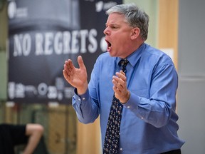 Dr. Charles Best Secondary head coach Mike Hind has helped lead Coquitlam’s Blue Devils to the No. 3 Triple A ranking in BC and a spot as one of the favourites of this weekend’s Top 10 Shoot-Out invitational at Centennial Secondary. (Photo courtesy www.blair.photo)