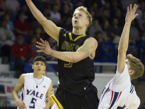 Kelowna Owls' guard Parker Simson is part of BC's No. 1-ranked senior boys 4A basketball team. (PNG photo)