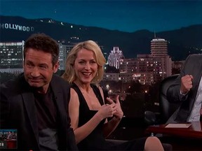 David Duchovny and Gillian Anderson are asked about tension on the set of The X-Files during filming of the ’90s original. Things get awkward quickly.