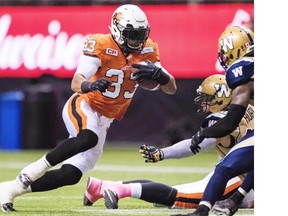 Free agent running back Andrew Harris won't be getting an offer to return to the B.C. Lions, general manager and coach Wally Buono told TSN 1040 on Tuesday. (Province Files.)