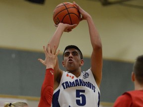 Tamanawis Wildcats' Gurman Bhanghu helped his team win the Fraser Valley 4A title Friday in Langley. (Photo -- Howard Tsumura, PNG)