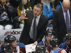Colorado Avalanche coach Patrick Roy sees inspiration in the Super Bowl-winning defence from the nearby Broncos. (AP Photo/David Zalubowski)