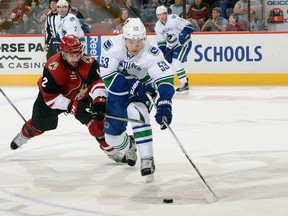 Bo Horvat will be joined by a whole bunch more young Canucks in the latter part of the season getting plenty of ice time if the team doesn't look like a playoff contender.  (NHL/Getty Images file)