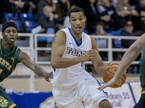 UBC Thunderbirds' Jordan Jensen-Whyte is following his older brother Josh by playing a leading role with the blue and gold. (Bob Frid, UBC athletics)