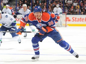 Philip Larsen in action for the Oilers in 2014.