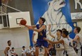 Smithers' Trent Monkman seems to be soaring through the entire Mt. Elizabeth team during recent action in Terrace. (Jackie Lieuwen, The Terrace Standard)