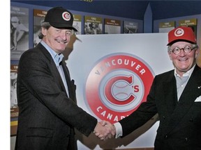 Jeff Mooney and Jake Kerr have helped turn the Vancouver Canadians into one of the sports success stories of the last 20 years in the Lower Mainland. Kerr  says there are obvious obstacles to overcome before Vancouver could add an MLB team. (Province Files.)