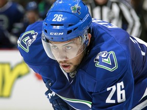 Emerson Etem looked fine no the first line Tuesday in the absence of the injured Jannik Hansen. (Getty Images via National Hockey League).