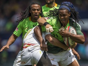 Branco du Preez and Cecil Afrika are two stars returning to the South Africa lineup at the USA 7s.  (Photo by Aitor Alcalde/Getty Images)