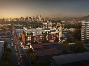 Artist’s rendering shows what the proposed Kettle Boffo multi-use development at Commercial Drive and Venables Street would look like. Supporters say the development, which included The Kettle mental-health services organization, is critically needed while many neighbours oppose the height of the development, which they say doesn’t fit the The Drive’s  character.
(HANDOUT)