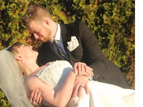 Jan. 27, 2016 -  Luke Rawick, 21, got married to Anglelica in November and on his honeymoon discovered a lump. He was diagnosed with stage three cancer. He's now going through chemo, so he had to quit his job at Milestones. His wife works part time at Winners. Going through the treatment and not working has made living costs tight, so Luke's colleagues at Milestones are holding a fundraiser for him tonight in Langley. This is the couple on their wedding day. Submitted.
