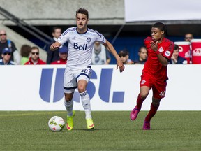 Vancouver Whitecaps FC 2 and Toronto FC 2 in USL action at Thunderbird Stadium.