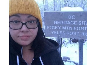 Helen Knott, shown in this undated handout photo, a member of the northeastern British Columbia's Prophet River First Nation, is among those protesting the construction of the $9-billion Site C hydroelectric project. A protest camp has been set up at Rocky Mountain Fort, the former site of a North West Company fur-trading post established in 1794 on the west side of the Moberly River, near Fort St. John. Protesters say they are willing to be arrested.