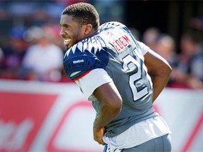 Canadian safety Mike Edem, shown in Alouettes colours in 2014, was drafted by Montreal in 2013 when he thought he would be picked by the Lions. On Tuesday he signed with B.C.